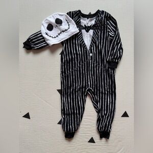 Nightmare before Christmas|Baby,toddler gender neutral Fleece skeleton onesie•3T